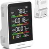 5 In 1 Portable Real-Time Smart Air Quality Tester with CO2 Monitor HCHO, TVOC, Temperature Humidity Detector for Home Office Car Hotel