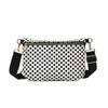 Versatile and Lightweight Single Shoulder Waist Bag with Grid Pattern Woven Mobile Phone Bag, Large Capacity Women's Crossbody Bag