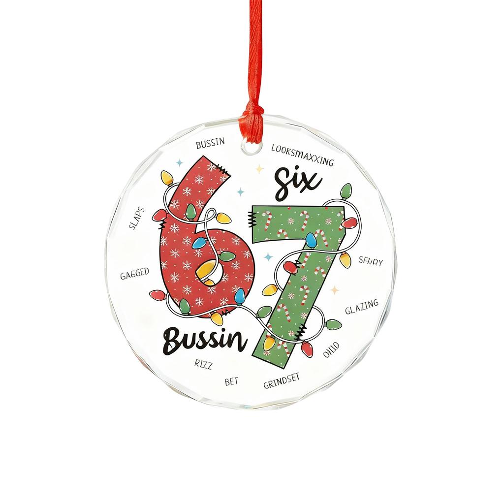 Acrylic Christmas Ornaments, Fun Number Tidbit Ornaments, Pendants