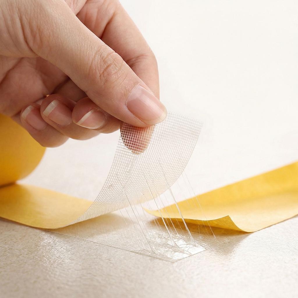 Yellow Cloth Double Sided Tape 1CM×5M Strong Adhesive for Carpet Floor