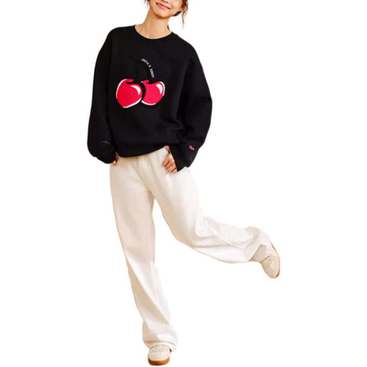 Anta Casual Comfortable Versatile Hoodie Women Hoodies Black 962518709-2