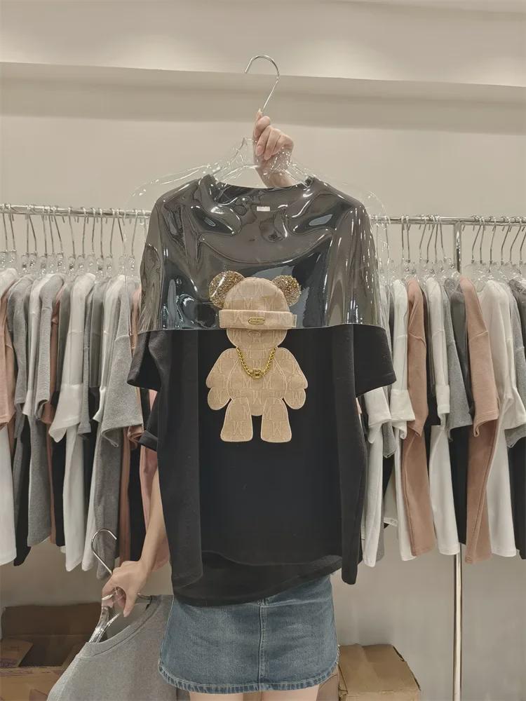 2025 Summer Cartoon Print Loose Fit Short-Sleeve T-Shirt for Women