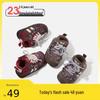 Winter 2025 Girls' Cotton Shoes: Color-Block Ruffle Design, Fashionable, Versatile, Plus Velvet Warmth.