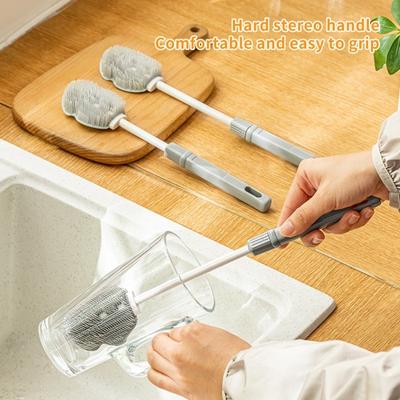 Cup Scrubber Useful Fine Bristles Labor-saving Drink Wineglass Bottle Glass Cleaning Brush Household Stuff