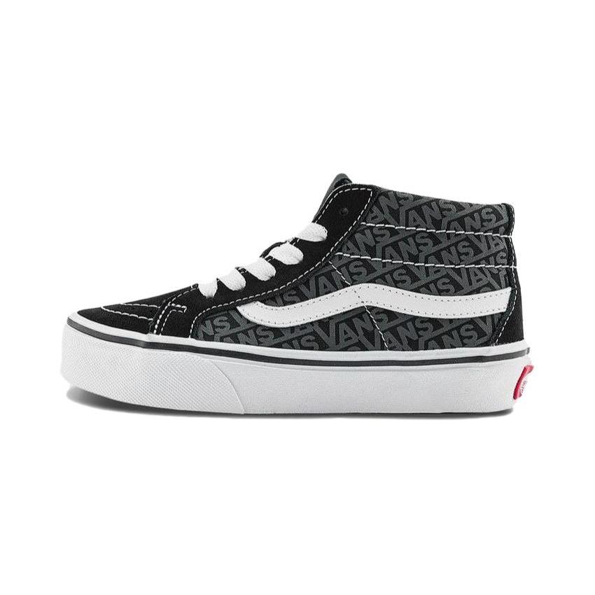 (PS) Vans SK8-Mid Reissie Skate Shoes Black Grey White Kids VN000BVP6BT EU 30.5