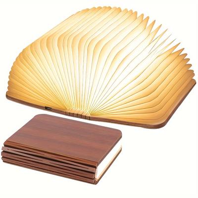 3barevná mini skládací knižní lampa přenosná dřevěná knižní světla stolní světlo novinka LED papírová lucerna s USB dobíjecí noční světlo jedinečné dárky