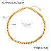 18K Gold Plated Geometric Necklace & Bracelet Set - Copper, Hip Hop Style, Color Retention