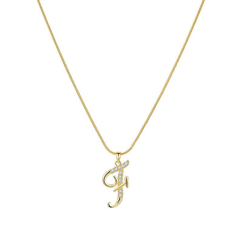 Europe and America Cross Border 26 Letters Copper Inlaid Zircon Snake Chain Necklace Letter Gold Pendant Creative Minimalist Letters