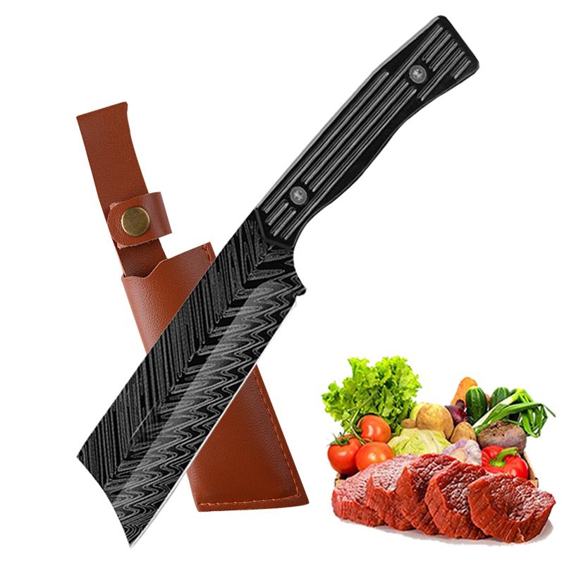 

Кухонный нож для обвалки мяса, нож для стейков из нержавеющей стали, нож шеф-повара, нож для мяса, фруктов, нож для нарезки овощей с чехлом