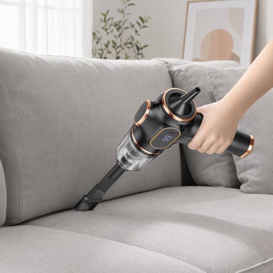 3 In 1 Cordless Handheld Vacuum, 80W Car Vacuum Cleaner with Inflator Blower, USB C Rechargeable, Lightweight Vacuum for Car Home Office Pet Hair