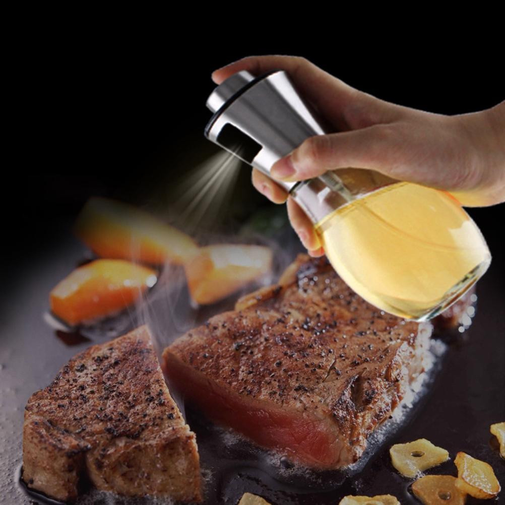 200ML Oil Sprayer Dispenser Oil Spray Bottle Portable Grilling Olive Oil Glass Bottle for Kitchen Cooking Salad Bread