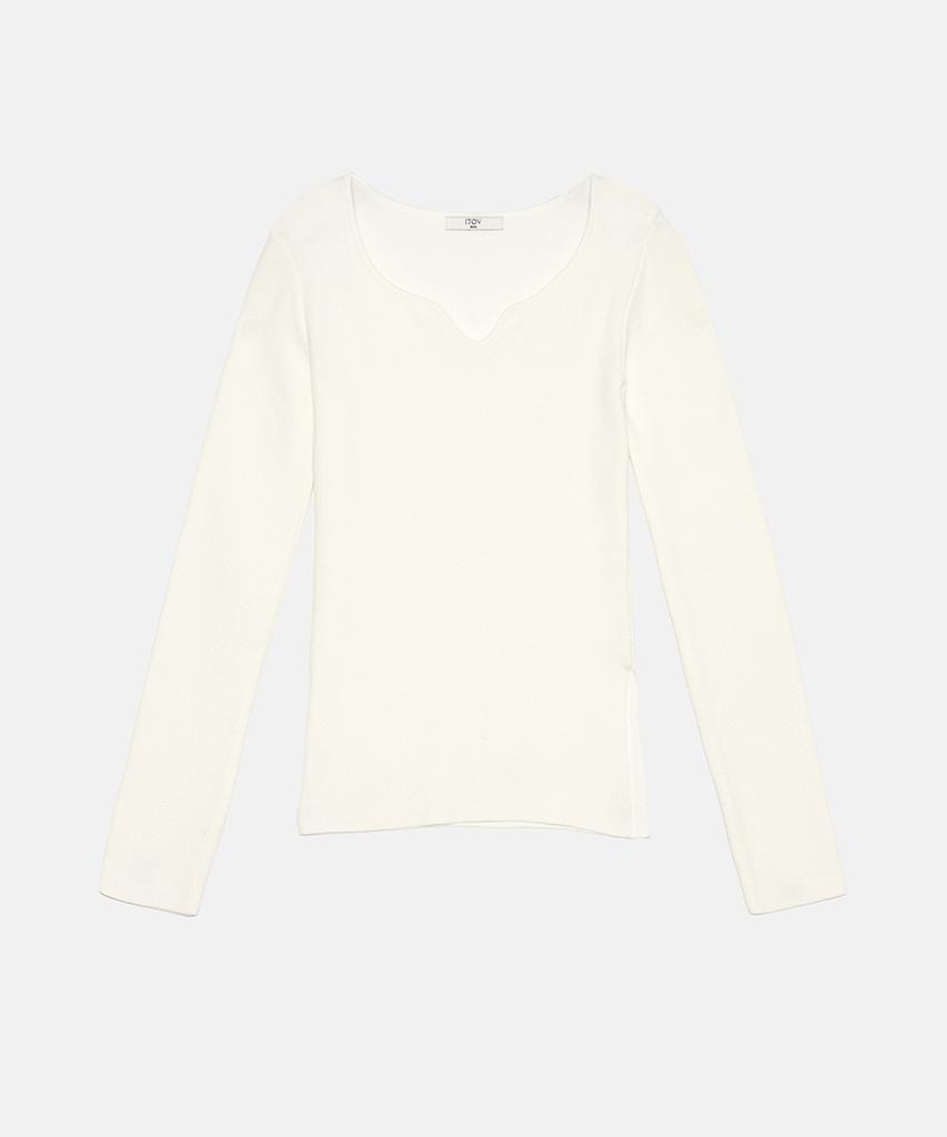 ITOV SEOUL Ribbed V-Neck Knit Iv