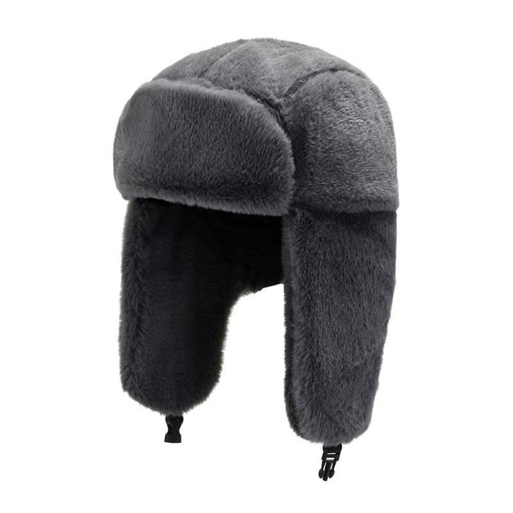 Fluffy Faux Fur Pilot Cap Windproof Ear Protection Hat Fashion Men Women Pilot Hat  Unisex