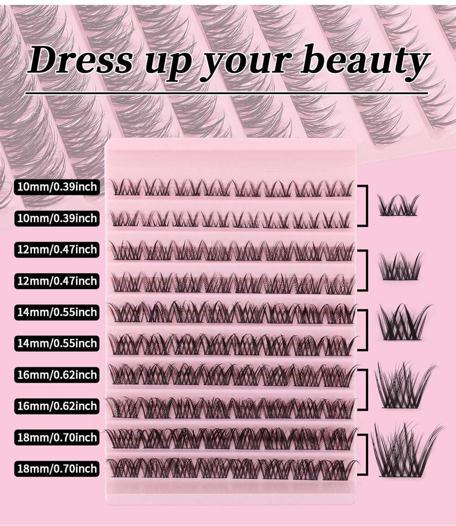 DIY Natürliches D-Locken Cluster Wimpern-Set – Leicht, Selbstklebend, Perfekt für den täglichen Gebrauch