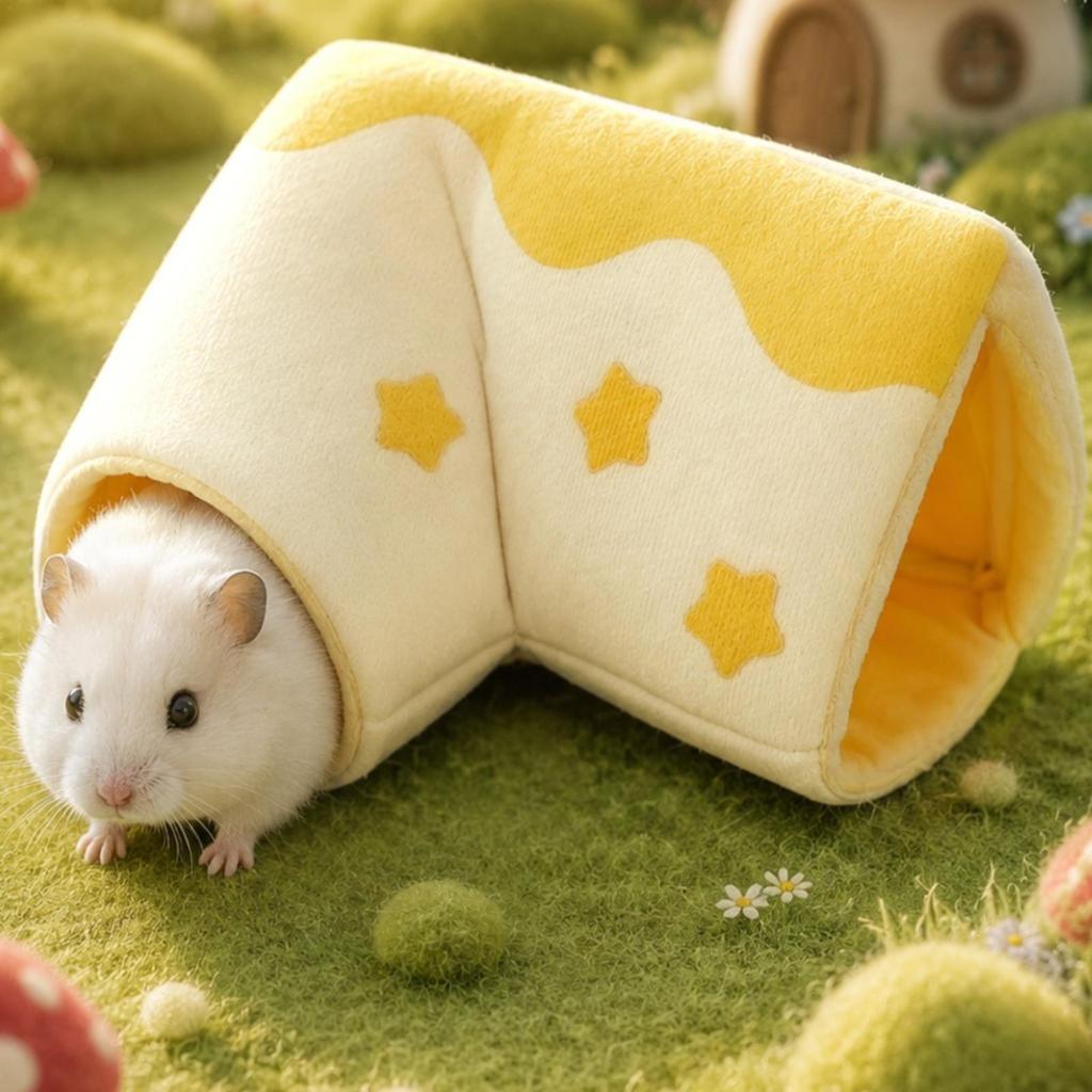SlipperShaped Hamster Hideaway Bed Soft with FlipFoldable Cover