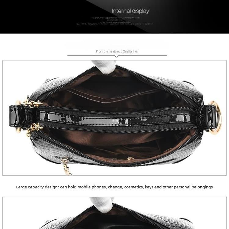 Crocodile Glossy Underarm Bag Women's Multi-Back Shoulder Bag