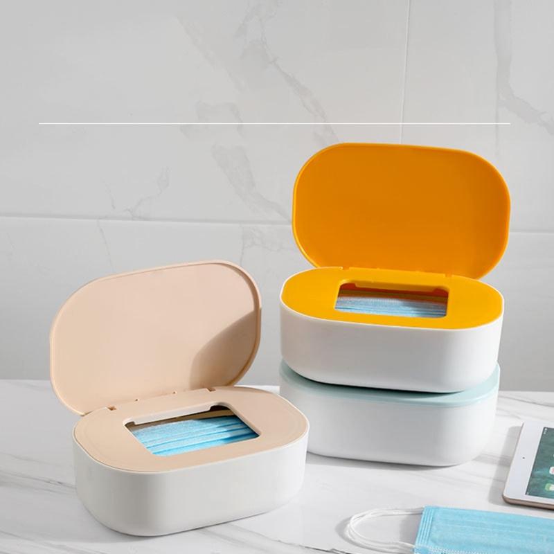 4 cores para escolher Caixa de armazenamento conveniente Contém no máximo 40 máscaras Pode colocar guardanapos Sacos plásticos Luvas descartáveis dentro