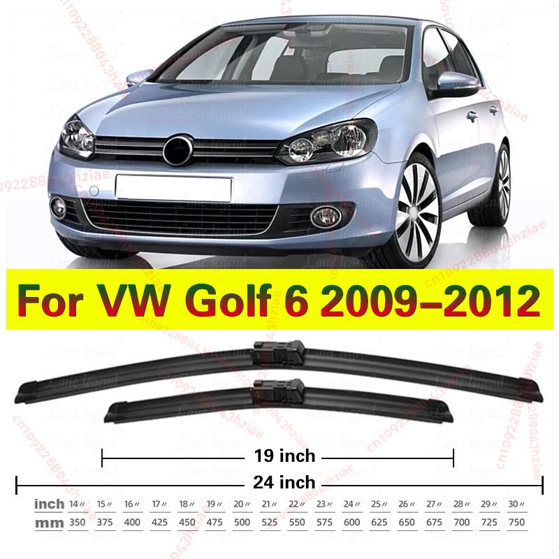 For VW Golf 6 Golf6 MK6 VI 2009 - 2012 5K Front Wiper Blades Wagon GTI R GTD Windscreen Windshield Window 24"+19" 2010 2011