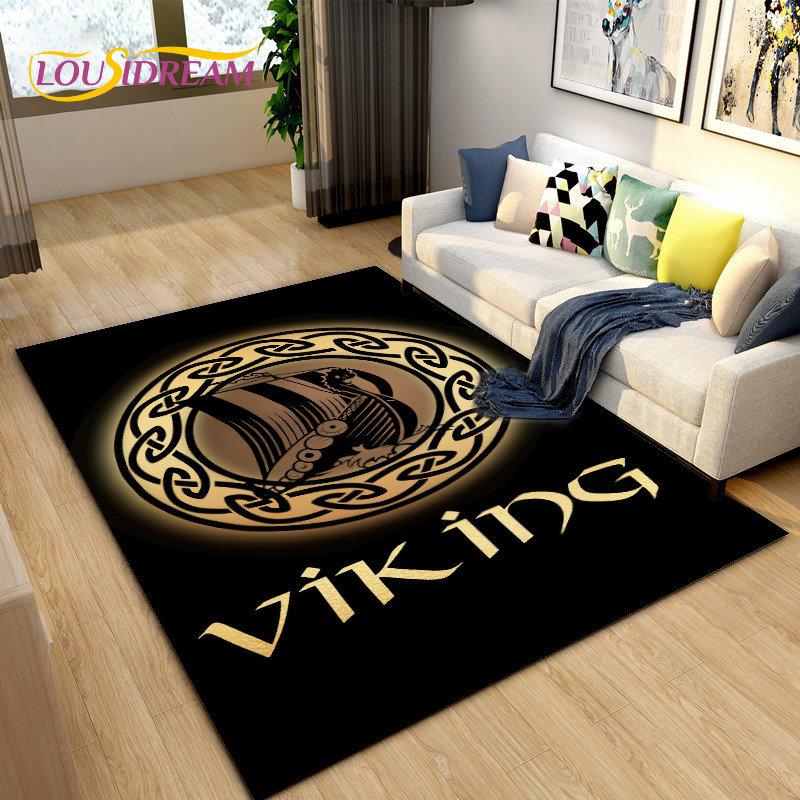 Vikings Nordic Mythology Odin Area Rug,Carpet Rug for Living Room Bedroom Sofa Doormat Decoration,Kids Play Non-slip Floor Mat