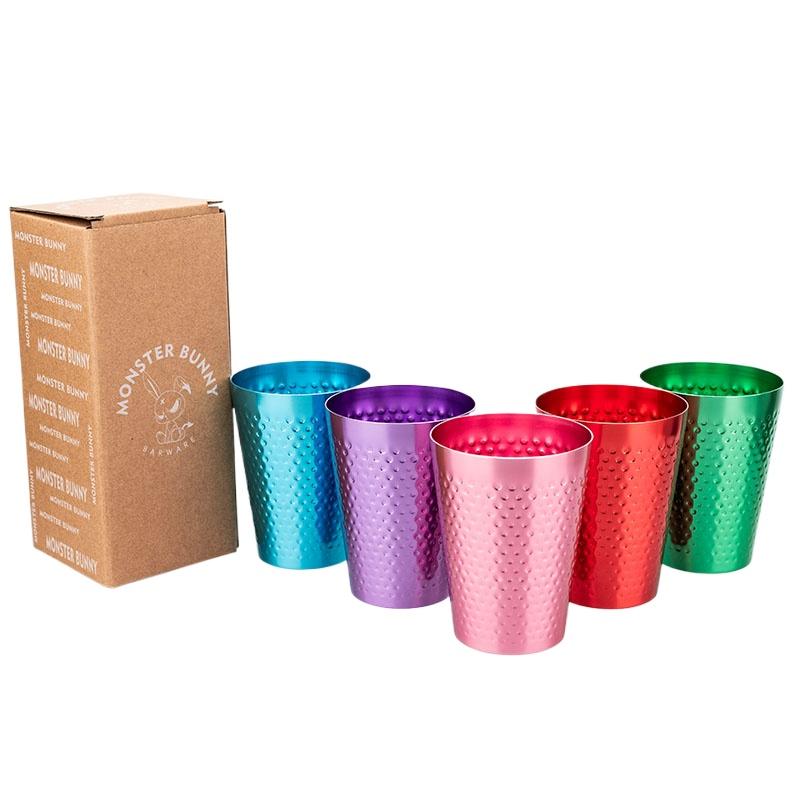 

Colorful 430ml Hammered Aluminum Cups Set of 5 — Lightweight Durable Metallic Drink Tumblers for Home, Parties, Camping & Gifts 430ml