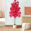 1pcs Large Artificial Cherry Blossom Trees with Vibrant Red & Pink Blooms - Realistic Plastic Indoor/Outdoor Decor, Self-Support
