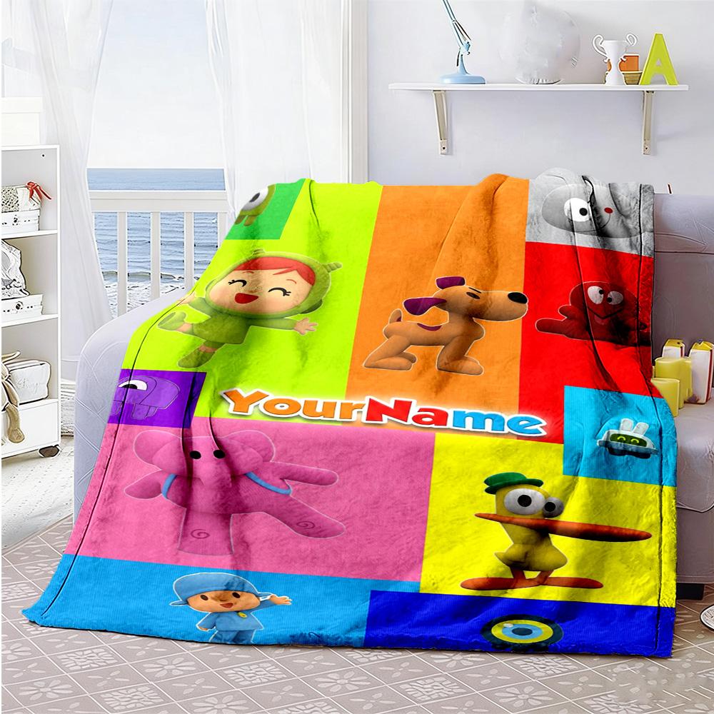 Pocoyo Personalized Name Blanket Multi-purpose Personalized Blanket Ultra-Soft for Chair Home Decor Bed Sofa Ideal for All Seasons