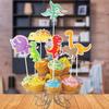 Themed Cake Dinosaur Accessory Paper Flag Plugin Set Birthday Decoration Party