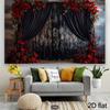 2D Flat Print Gothic Floral Backdrop for Studio Photoshoot & Live Stream