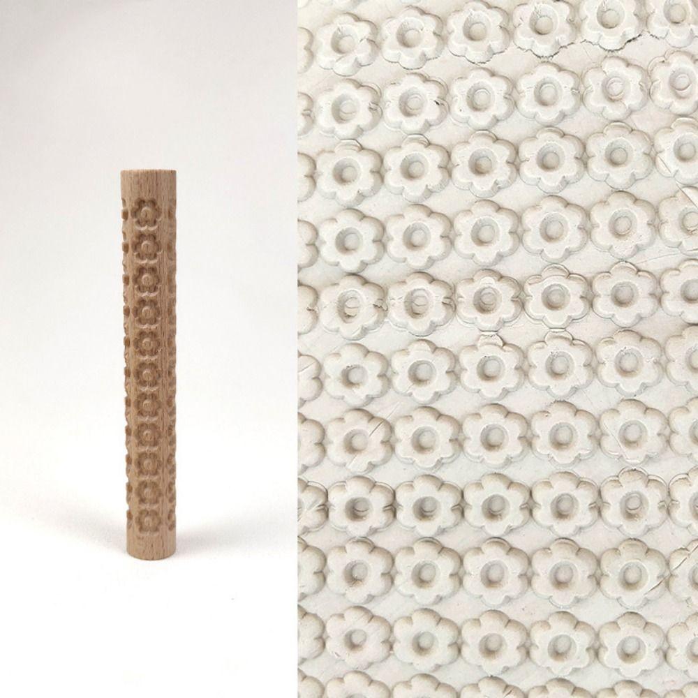 3D Pattern Pottery Art Clay Roller DIY Embossed Rolling Pin  Kitchen Utensils