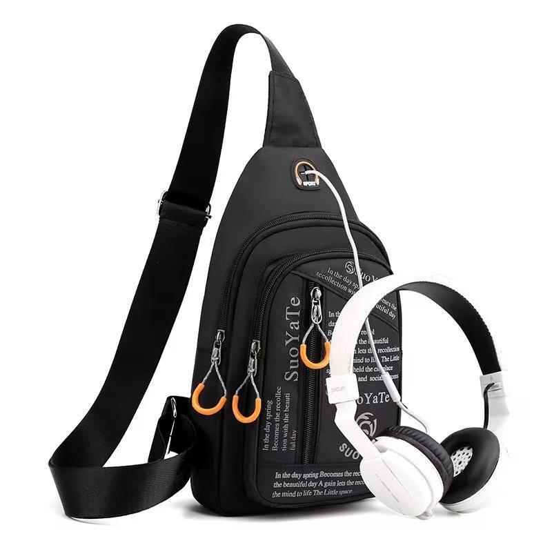 Men Chest Bag Casual Sling Bag Crossbody Backpack Waterproof Shoulder Bag Multi Pocket Travel Sports Chest Pack for Men Women