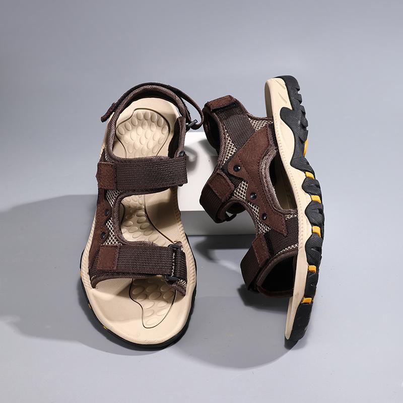39-47 Men's Sandals Lightweight Casual Leather Shoes Large Size Sandals Camel Sandals for Men