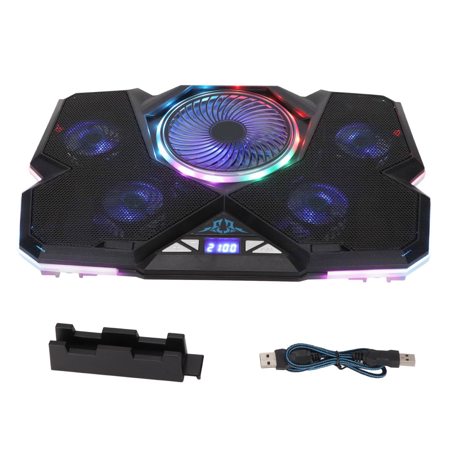 

Кулер для ноутбука 12 режимов RGB 7 подставок по высоте кулер для ноутбука игровой вентилятор со светодиодным экраном для