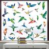 Colorful Hummingbird Electrostatic Glass Stickers - Waterproof & Decorative Anti-Collision Window Stickers for Kitchens and Walls