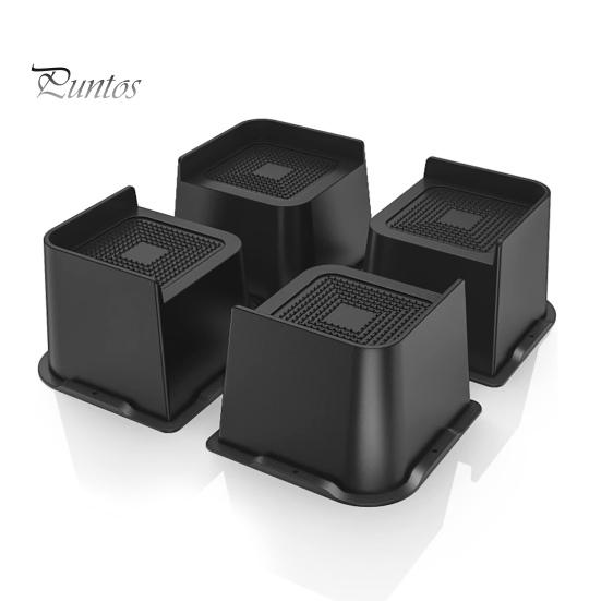 6 Rialzi Per Letto Regolabili E Impilabili - Altezze Da 2,5 Cm A 10,2 Cm, Per Mobili, Divani E Tavoli, Bianco