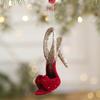 Velvet Flocked Christmas Pendants Sequin DIY Christmas Tree Ornaments Wall Pendant Indoor Outdoor Velvet Hanging Merry Christma