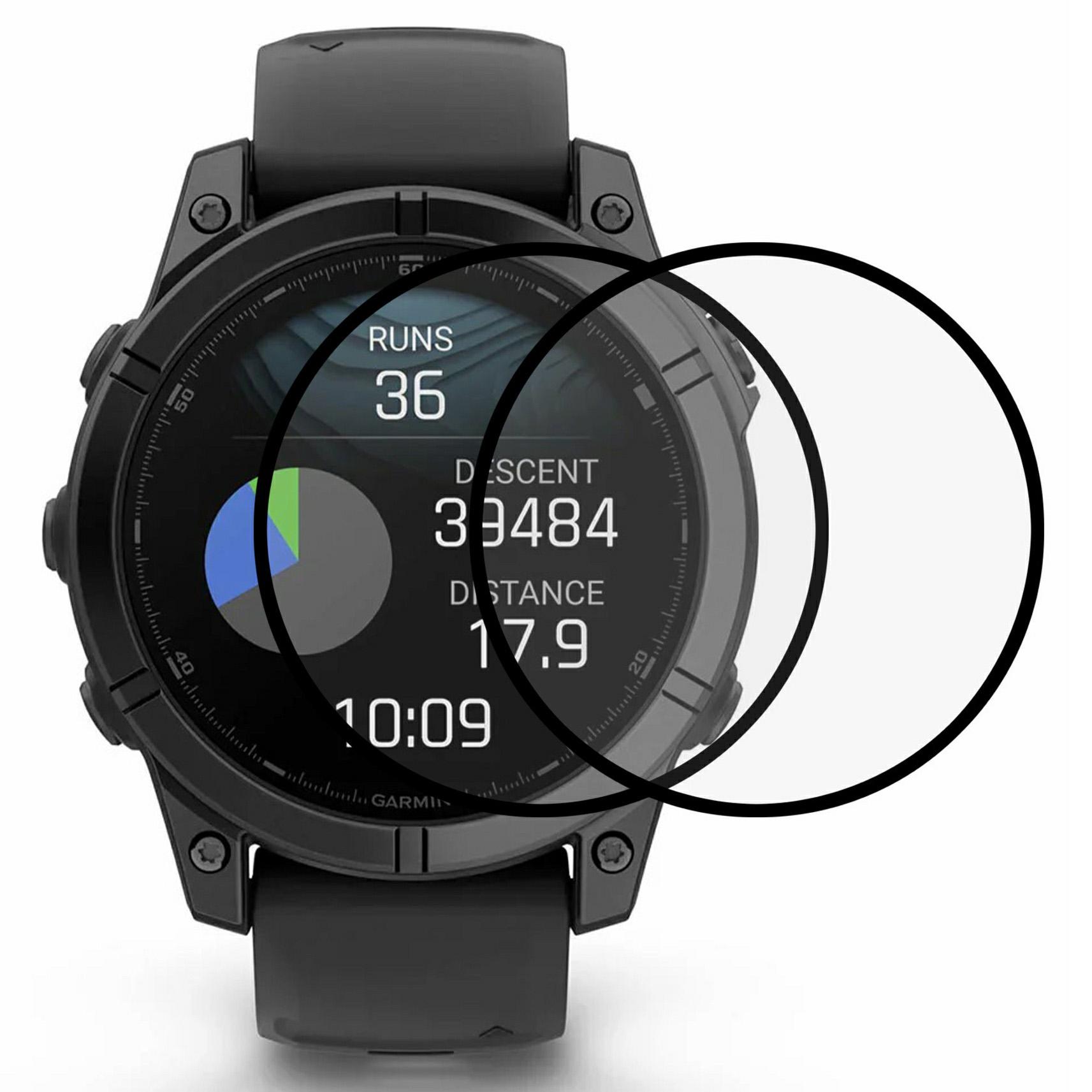 

2Pcs/Pack For Garmin Fenix E 47mm Watch Screen Protector HD Clear PMMA Film (Black Edge) A