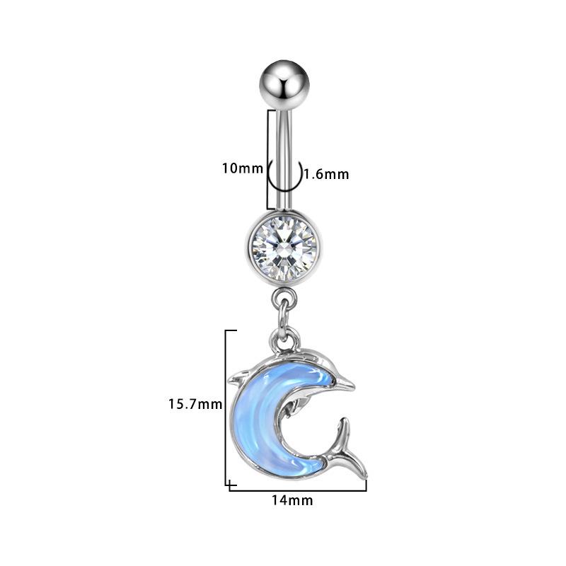 Gaibei Trendiger Delfin & Seestern Bauchnabelring