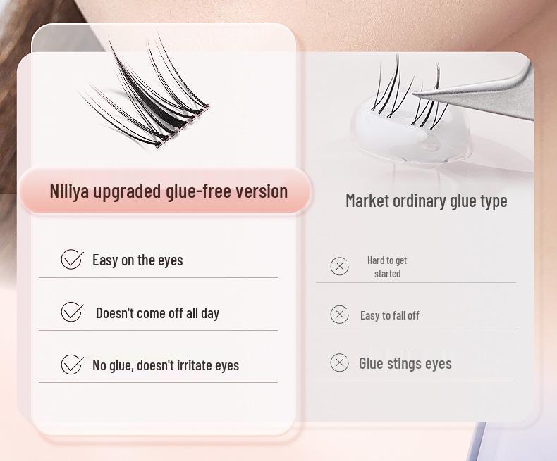 Natural Self-Adhesive Segment False Eyelashes - Sunflower Design for Women: Little Wild Cat Lower Lash Clusters