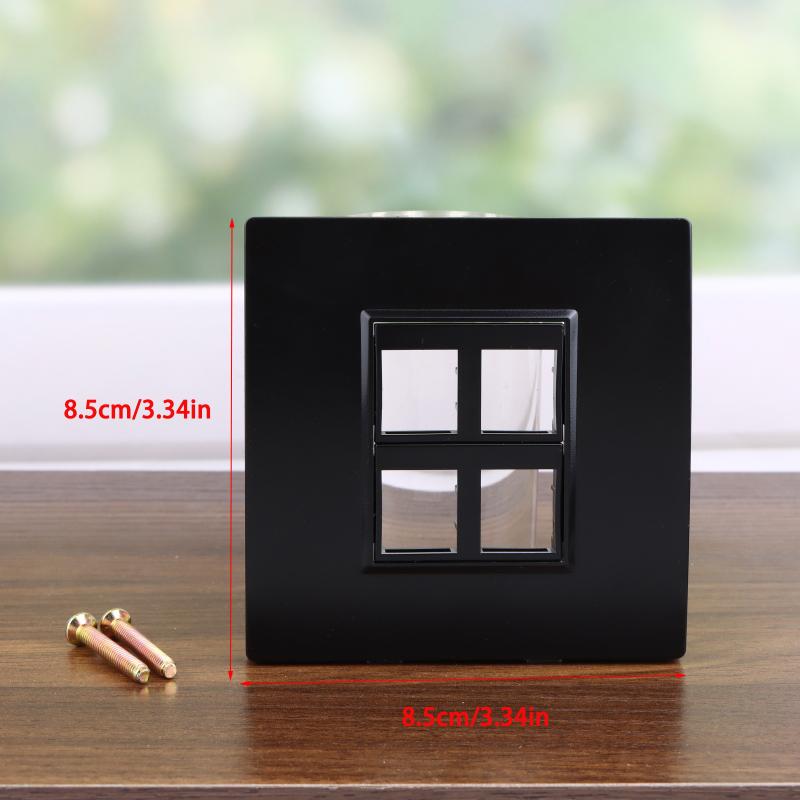 Keystone Faceplate 4 Port Blank Wall Panel Outlet Cover Easy Mount for Networking Ethernet Cables Management&