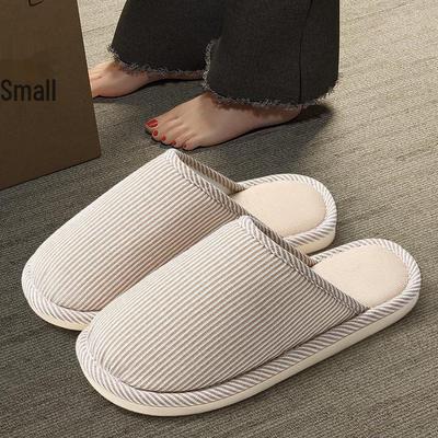 Pantofole da interno antiscivolo in lino per donna e uomo, quattro stagioni, tessuto in cotone e lino, ideali per uso domestico, primavera e autunno.