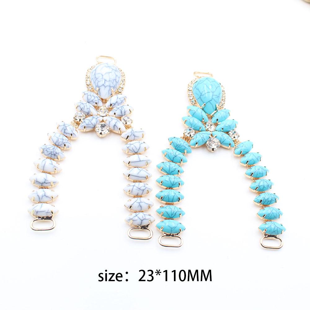 New 1pcs Collar Buckle Crystal Chain DIY Clothing Sewing Accessories Bikini Connector Buckle Fashion Beach flip flops Chain