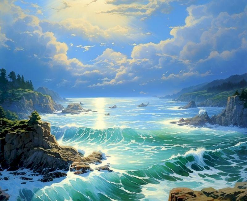 5D DIY Diamond Painting Landscape Street Full Square Embroidery Kit Starry Beach Modern Friend Gift Home Decor