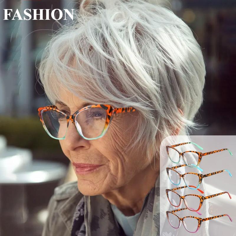 Ultra-Light Anti-Blue Light Reading Glasses Women Men Eye Protection Flowers Elegant Splicing Colors Presbyopic Eyeglasses