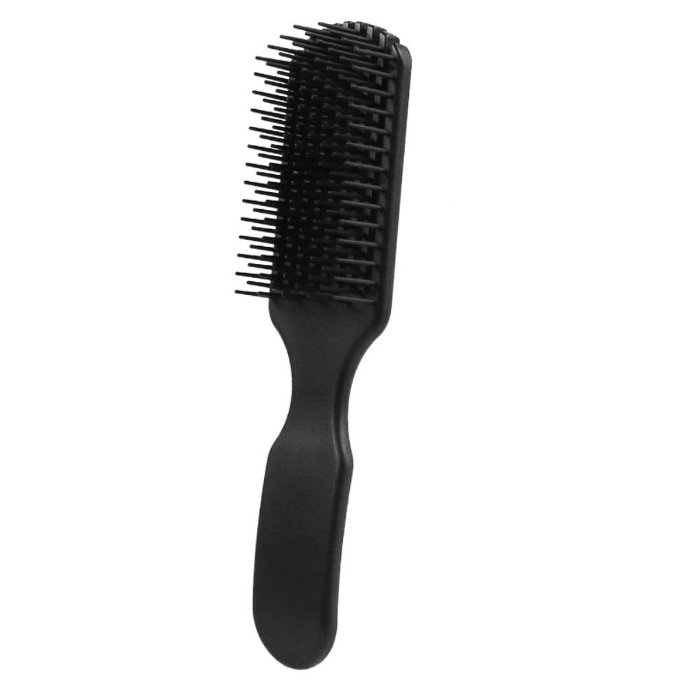 

Round Comb Teeth Scalp Massage Body Hollow Shape Hairbrush for Straight and Curly Hair чёрный