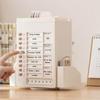 W89C Multifunktionell Pennställ med Veckoschema Checklista Uppgiftstavla, Roterande Lutande Pennställ Kontorsbord Organizerare