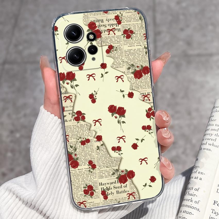 Luxury Transparent TPU Shockproof Phone Case For Redmi Note 12 11 11T Pro Plus 12S 11S 11SE 12Turbo Beautiful Girl Pattern Soft Casing For Redmi Cover