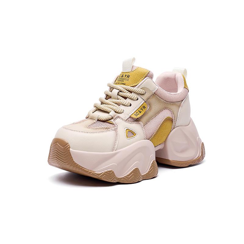 

2025 summer new platform dad shoes women s super fire versatile color matching muffin casual sports shoes little white shoes tide 34 бежевый