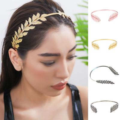 Diadema Estilo Bohemio Belleza Griega Aro para el Cabello Hoja Dorada Tocado Cosplay Festivales Accesorios para el Cabello de Metal