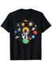 Solar System Astronaut TShirt - Space with Planets, Stars And Astronaut Design