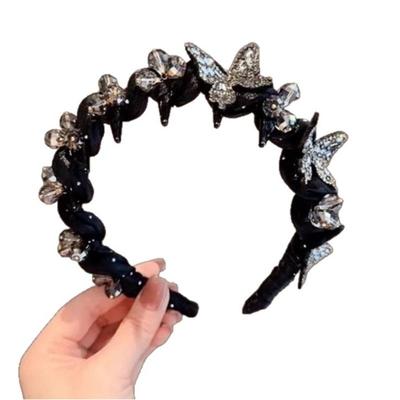 Temperamento Elegante Aro de Cabelo de Borboleta Coreano Doce Antiderrapante Acessórios de Cabelo para Festa Casamento